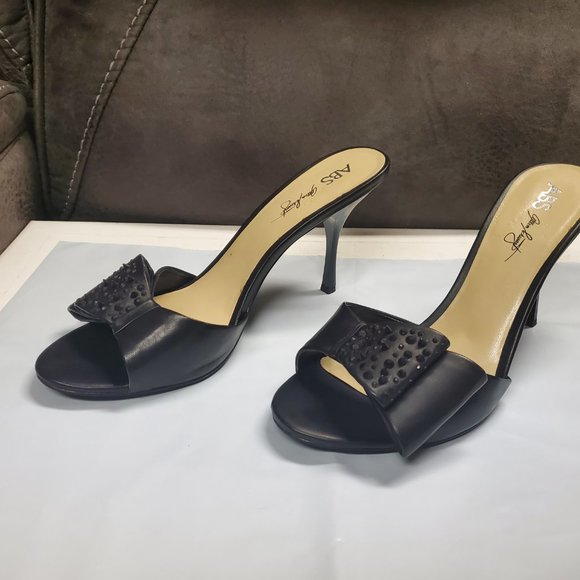 Shoes - Women - Allen Schwartz - Dalila Black Kid Leather - Size 10M - Picture 3 of 6